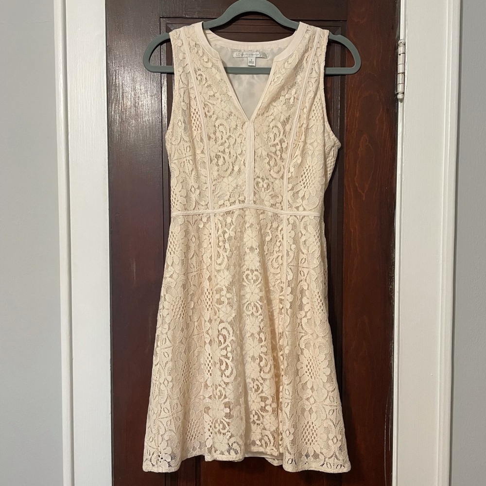 Cream Lace Dress - 8